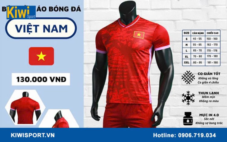 Tham khảo mẫu quần áo bóng đá đội tuyển quốc gia Việt Nam 2025 tại Kiwisport 1 Bo quan ao bong da kiwisport